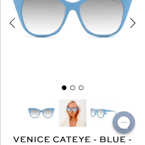 TOPFOXX CATEYE VENICE BLUE SUNGLASSES - Picture 4 of 6
